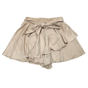 🌸3 For $30🌸Elegant Champagne Skort With Bow Detail